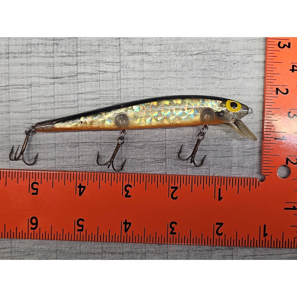Vintage Pre-Rapala Storm Jointed ThunderStick JBJ185 Prizmflash Purple Back Clea